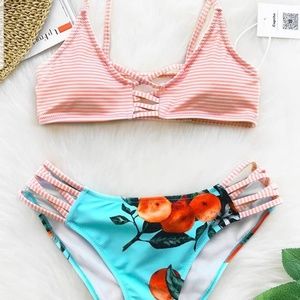 Cupshe Bikini Orange Soda Print